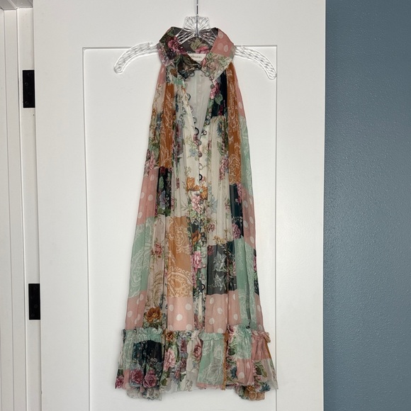 Zimmermann Dresses & Skirts - Zimmermann Floral Patchwork Maxi Dress in Mint, Blush & Ivory